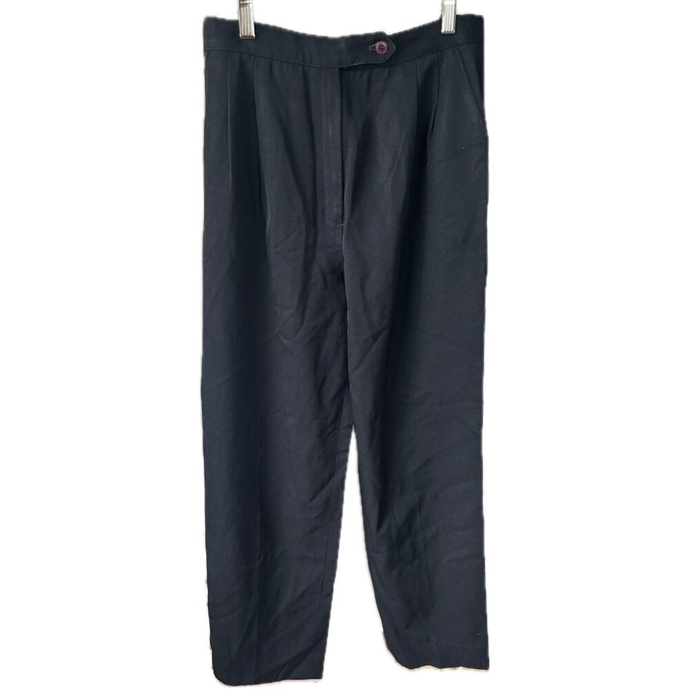La Fata Milan New York Women's 100% Pure Wool Front Pleats Trouser Pants 8